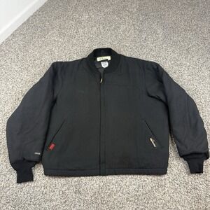 Workrite FR Jacket Mens Large Black Nomex IIIA Flame Resistant Zip Up Workwear